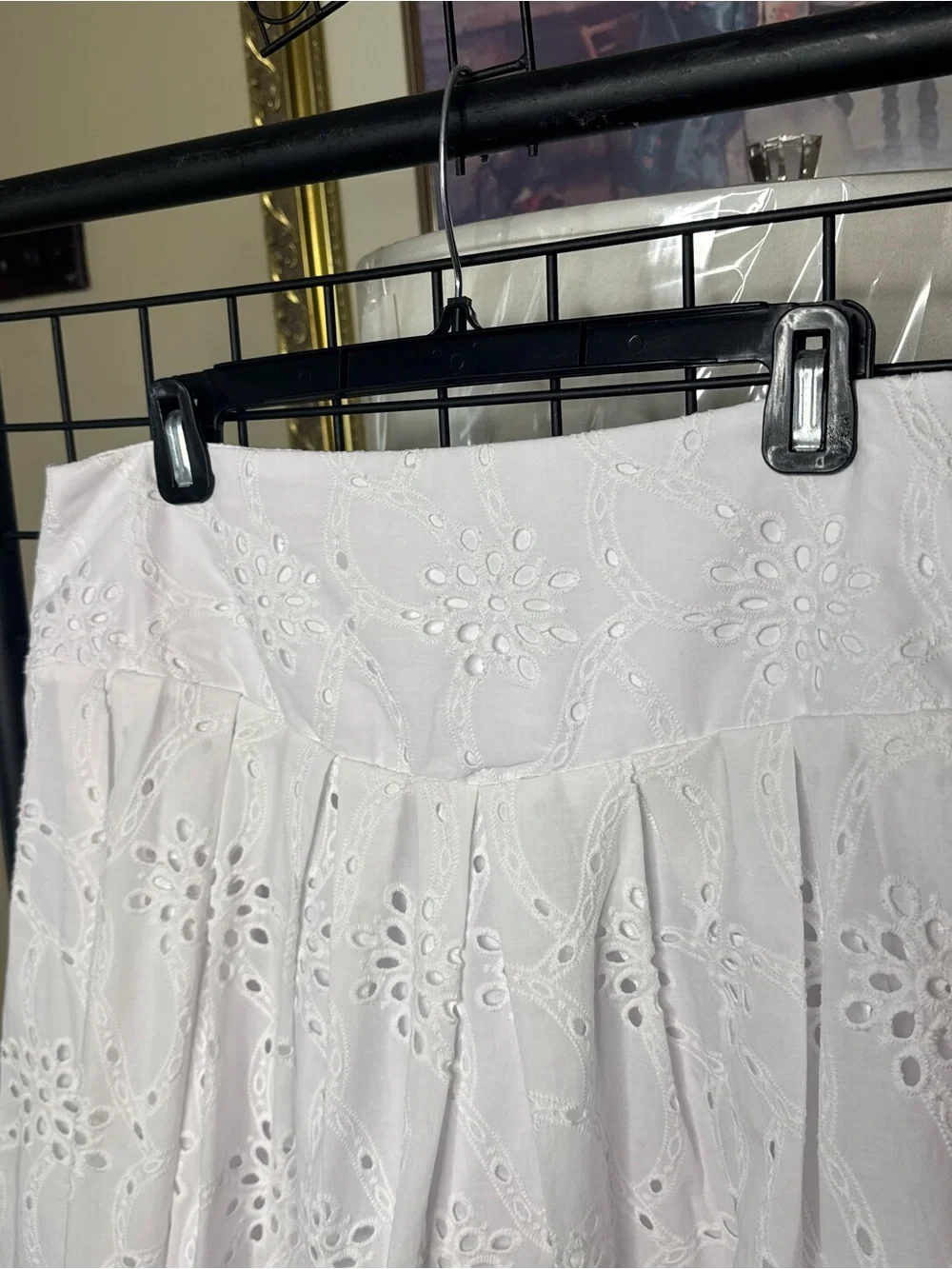 ❤️And Now This NWT White Eyelet Midi Skirt.  Size L.